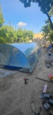 Укрытие для подогрева бассейна